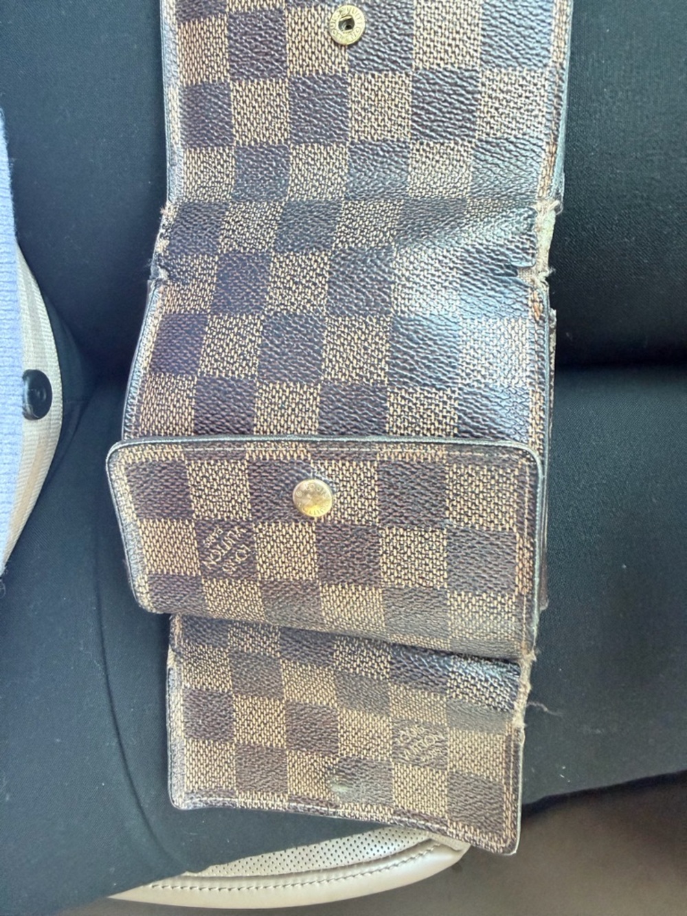 Louis Vuitton Authentic Checkered Brown Compact Wallet